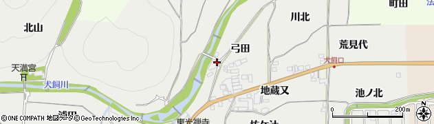 京都府亀岡市曽我部町犬飼（弓田）周辺の地図