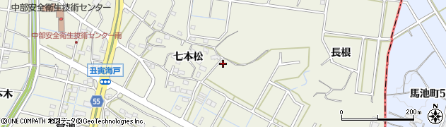 愛知県東海市加木屋町（七本松）周辺の地図