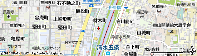 京都府京都市下京区材木町437-3周辺の地図