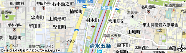 京都府京都市下京区材木町437周辺の地図