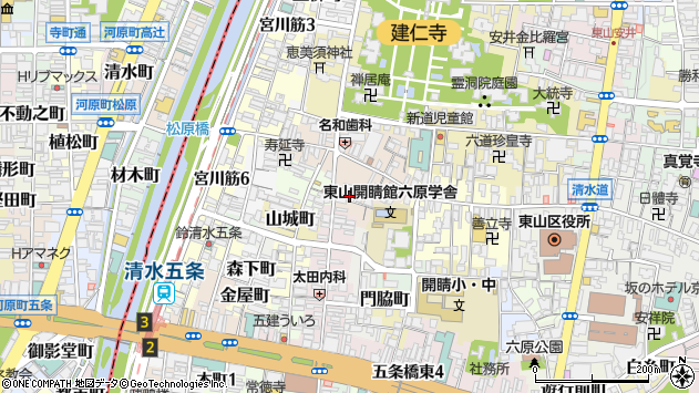 〒605-0814 京都府京都市東山区薬師町の地図
