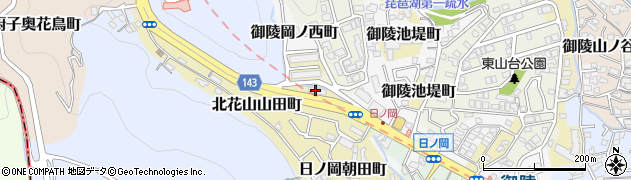 京都市　公設民営老人福祉施設日ノ岡老人デイサービスセンター周辺の地図
