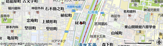 京都府京都市下京区材木町433周辺の地図