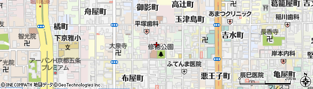 京都市　公設民営老人福祉施設修徳老人デイサービスセンター周辺の地図