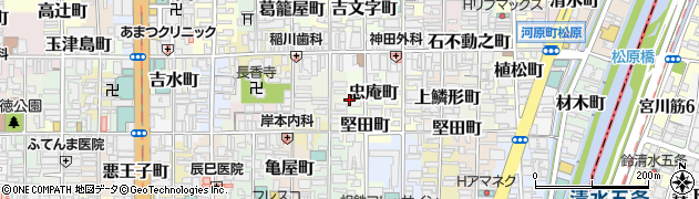 京都府京都市下京区忠庵町周辺の地図