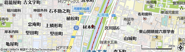 京都府京都市下京区材木町430周辺の地図