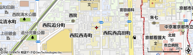 京都府京都市右京区西院寿町周辺の地図