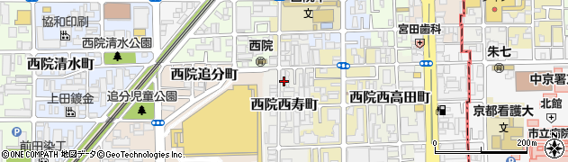 京都府京都市右京区西院西寿町周辺の地図
