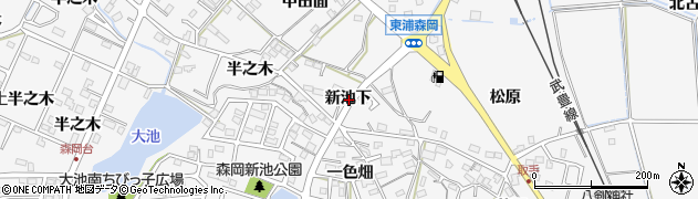 愛知県知多郡東浦町森岡新池下周辺の地図