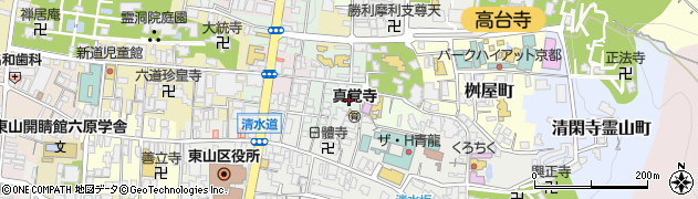 八坂庚申堂周辺の地図