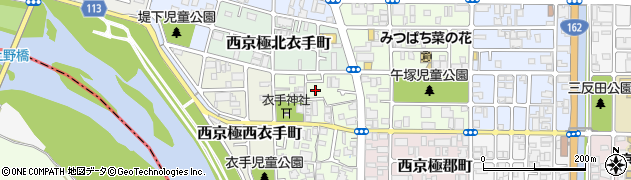 京都府京都市右京区西京極東衣手町周辺の地図