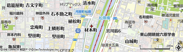 京都府京都市下京区材木町428周辺の地図