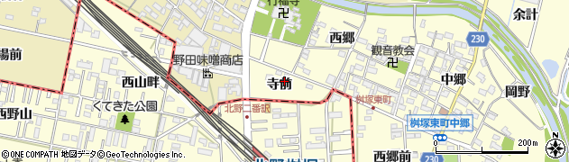 愛知県豊田市桝塚東町（寺前）周辺の地図