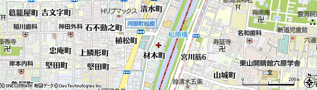 京都府京都市下京区材木町427周辺の地図
