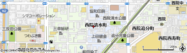 京都府京都市右京区西院清水町周辺の地図
