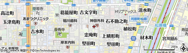 京都府京都市下京区松原中之町周辺の地図