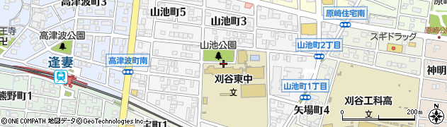愛知県刈谷市山池町周辺の地図