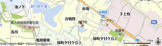 京都府亀岡市篠町篠合戦野周辺の地図