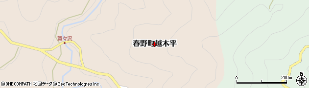 静岡県浜松市天竜区春野町越木平周辺の地図