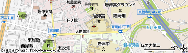 岩津高校周辺の地図