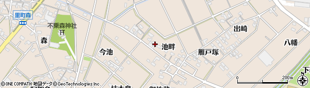 愛知県安城市里町池畔周辺の地図
