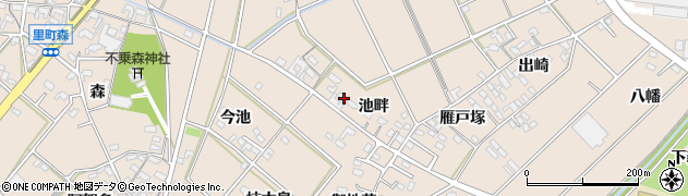 愛知県安城市里町（池畔）周辺の地図