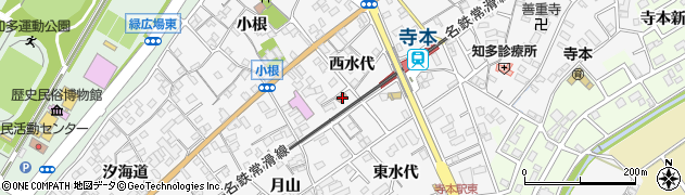 愛知県知多市八幡西水代周辺の地図