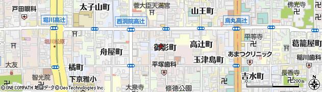 京都府京都市下京区御影町周辺の地図