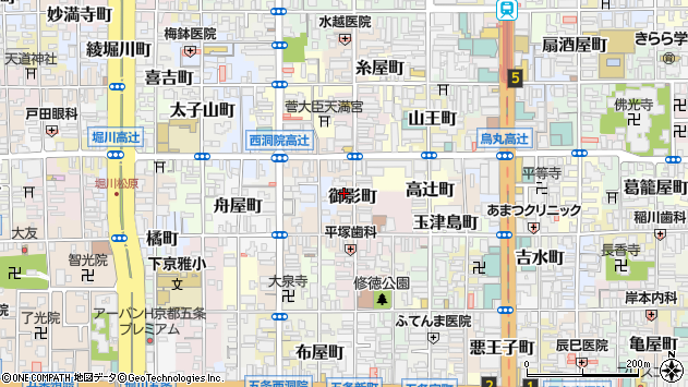 〒600-8447 京都府京都市下京区御影町の地図