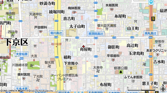 〒600-8466 京都府京都市下京区舟屋町の地図