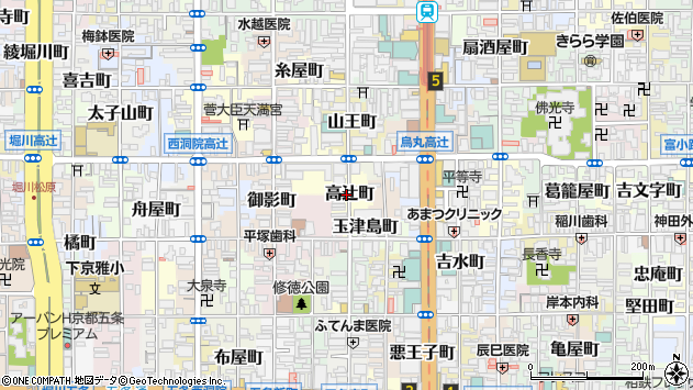 〒600-8434 京都府京都市下京区高辻町の地図