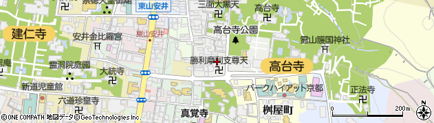 京都府京都市東山区下河原町周辺の地図