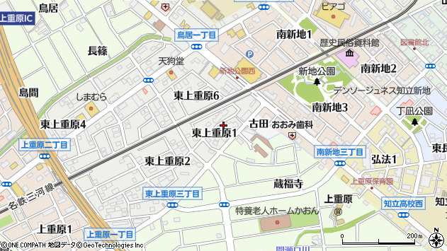 〒472-0054 愛知県知立市東上重原の地図