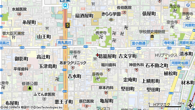 〒600-8098 京都府京都市下京区高辻通間之町西入稲荷町の地図