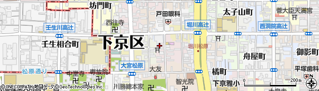 京都府京都市下京区高辻猪熊町周辺の地図