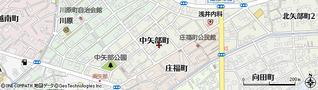 静岡県静岡市清水区中矢部町周辺の地図