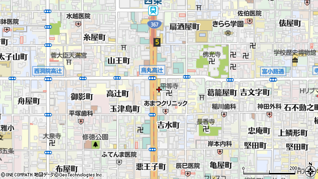 〒600-8415 京都府京都市下京区因幡堂町の地図