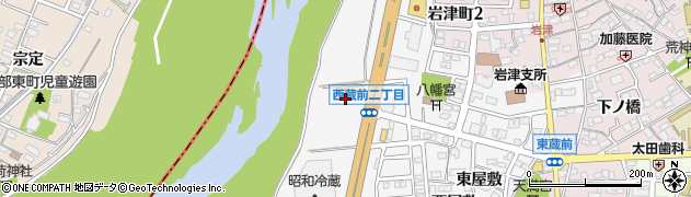 愛知県岡崎市西蔵前町（五反田）周辺の地図