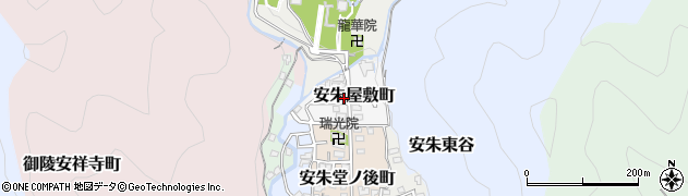 京都府京都市山科区安朱屋敷町周辺の地図