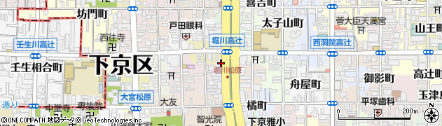 京都府京都市下京区高辻堀川町周辺の地図