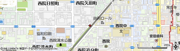 京都府京都市右京区西院南井御料町周辺の地図