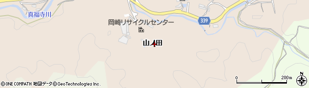 愛知県岡崎市真福寺町（山ノ田）周辺の地図