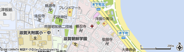 滋賀県大津市木下町周辺の地図