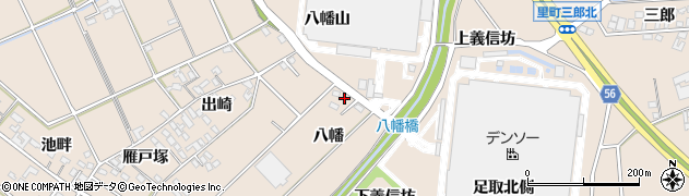 愛知県安城市里町八幡周辺の地図