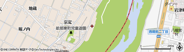 愛知県豊田市畝部東町（中堤外）周辺の地図