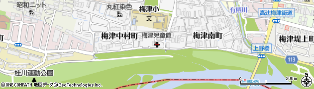 京都市児童福祉施設公設民営児童館梅津児童館周辺の地図