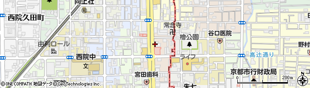 京都府京都市右京区西院平町周辺の地図