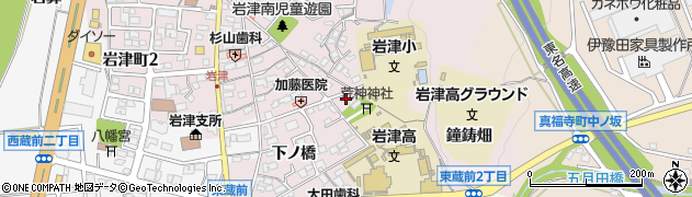 愛知県岡崎市東蔵前町（荒神）周辺の地図