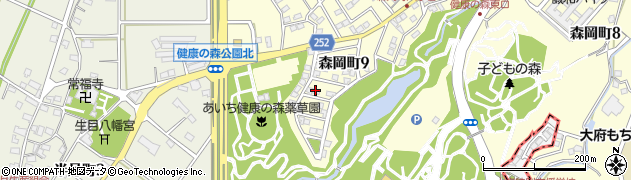 愛知県大府市森岡町（山田中ノ坪）周辺の地図