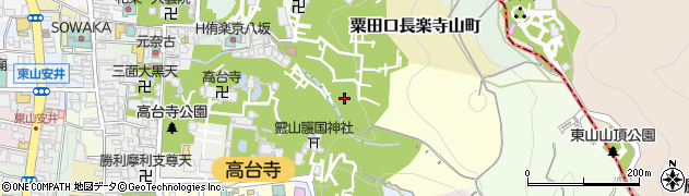 京都府京都市東山区粟田口東大谷山町周辺の地図